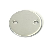 23121 - V2A Ronde Ø 120 x 5 mm, 2 Löcher Ø 11 mm, einseitig geschliffen K240