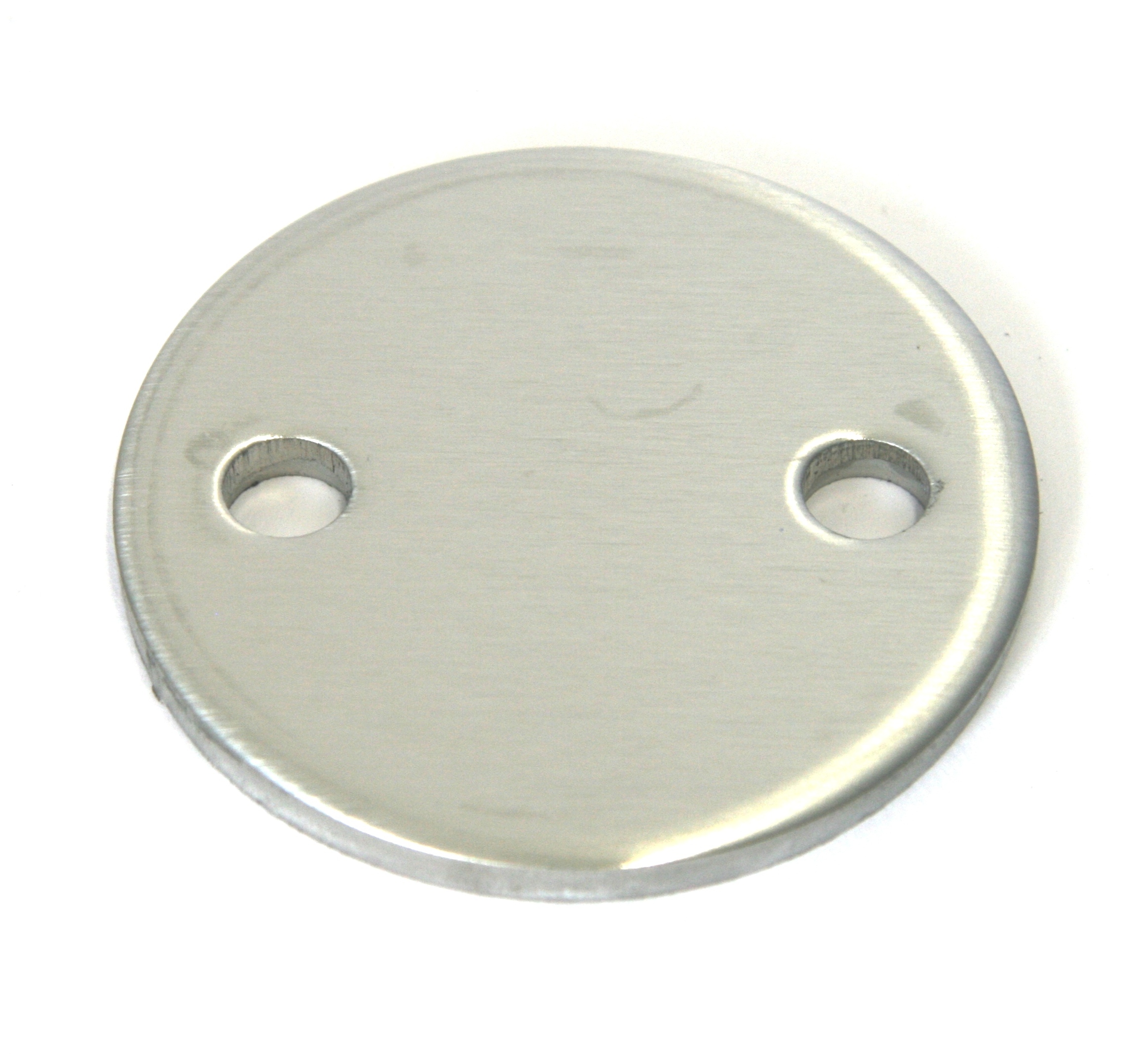 Ronde gelocht aus 1.4571, K240 geschliffen, Ø 80 x 4 mm, 2 Löcher Ø 11 mm