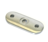 Rohranschlussplatte aus Edelstahl, 64x24x4 mm, für Rohranschluss Ø 42,4 mm