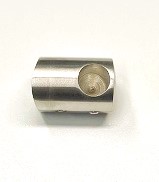 Querstabhalter V2A geschliffen K240 für Anschluss Ø 42,4 mm und Stab Ø 12 mm, Sacklloch links