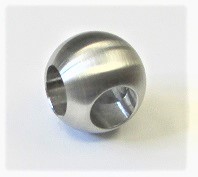 KBH-KE2512 - Edelstahl Massivkugel Ø 25 mm, mit 2 Bohrungen Ø 12,2 mm 90° versetzt