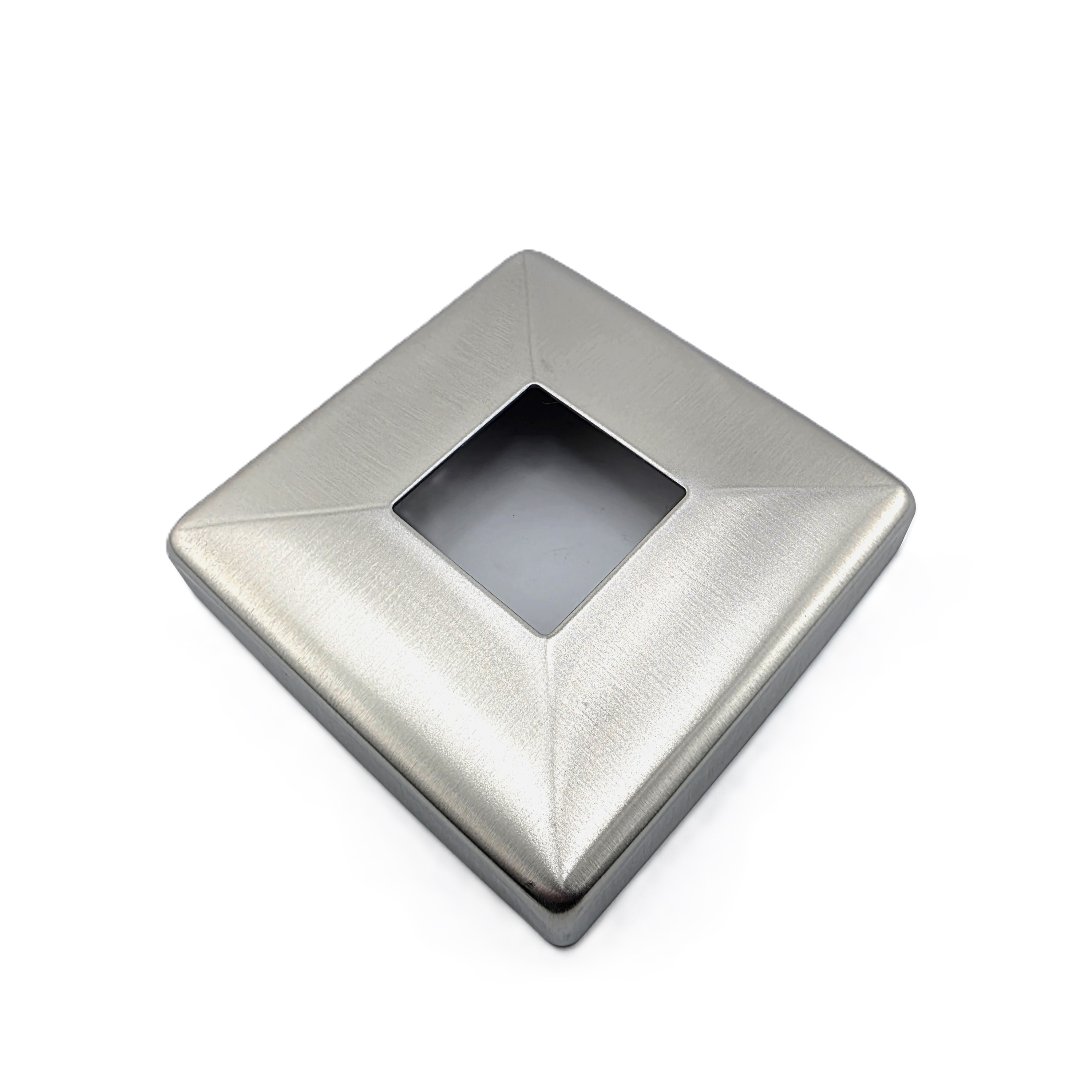 Abdeckrosette V2A 105x105x25 mm für Rohr 40x40x2 mm