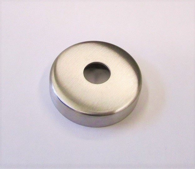 Edelstahl Abdeckrosette Ø 45 mm, mit Mittelloch Ø 14,5 mm geschliffen K240