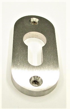 V"A Zylinderrosetten 74x32x6 mm, Lochabstand 67 mm