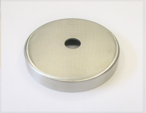 Edelstahl-Rosette Ø 76 x 1,5 mm, gelocht mit Mittelloch Ø 12,5 mm, geschliffen K240